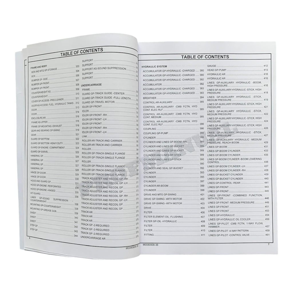 Caterpillar Cat 316F L Excavator Parts Catalog Manual ser XAD1-Up W7N1-Up
