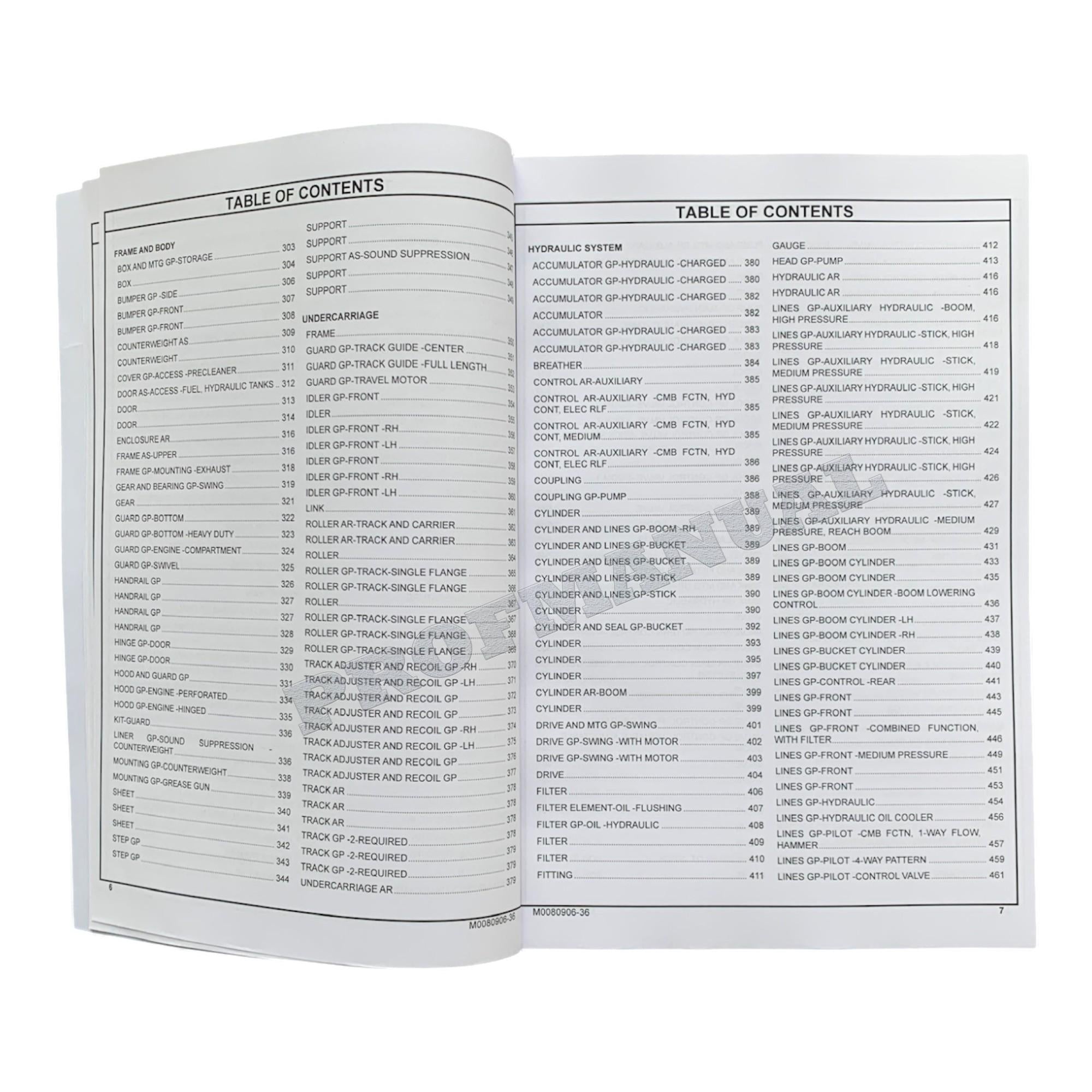 Caterpillar Cat 316F L Excavator Parts Catalog Manual ser XAD1-Up W7N1-Up