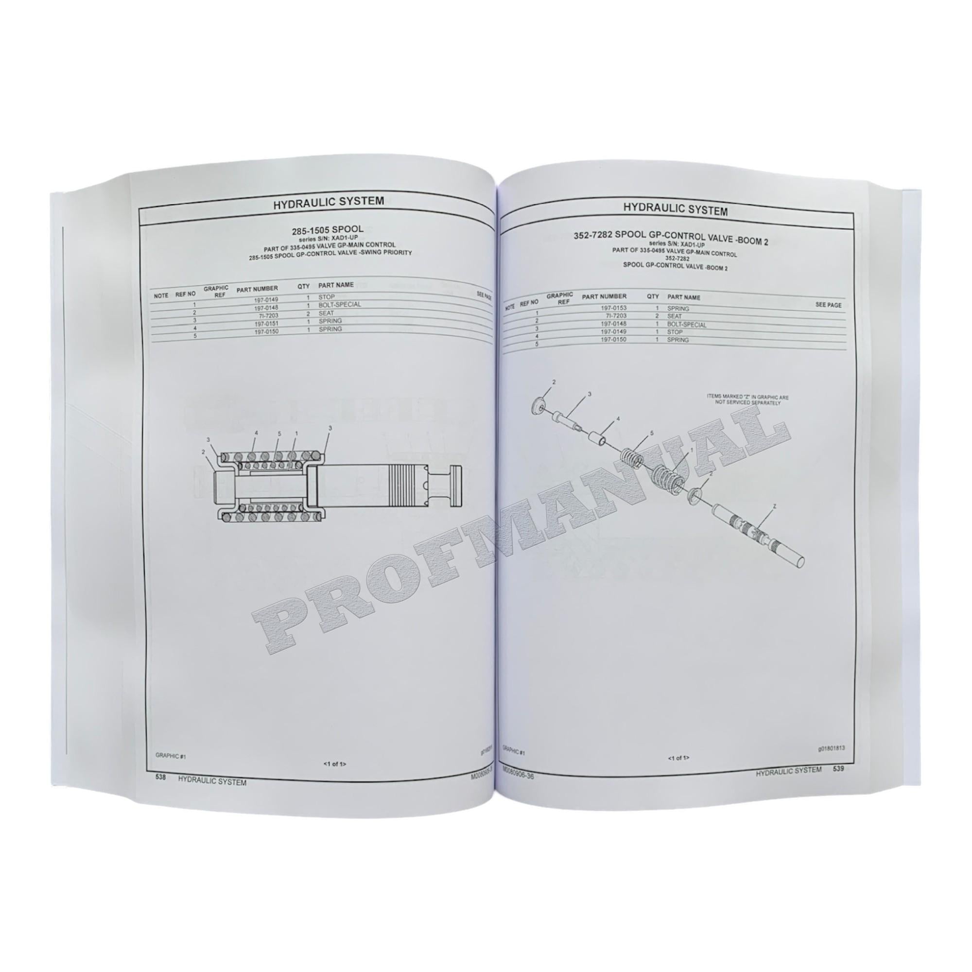 Caterpillar Cat 316F L Excavator Parts Catalog Manual ser XAD1-Up W7N1-Up