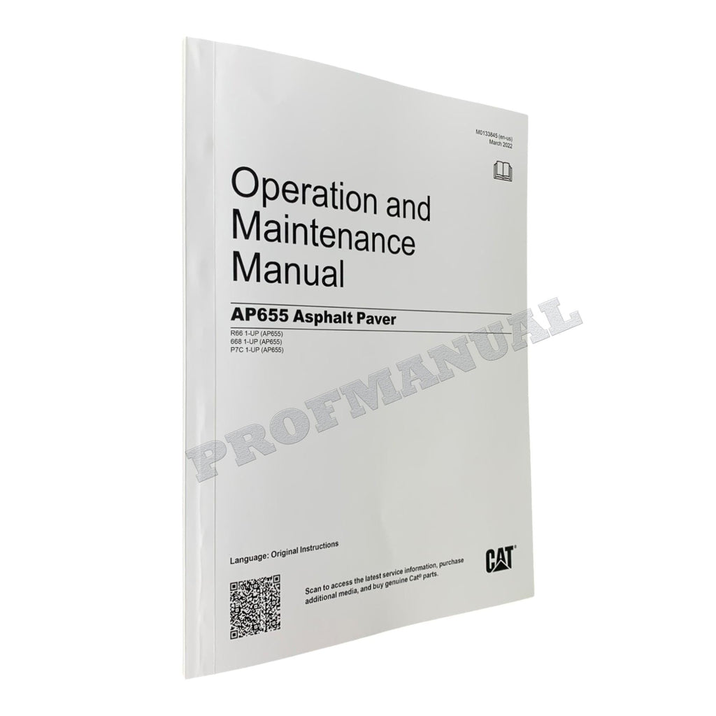 Manual de mantenimiento del operador de la pavimentadora de asfalto Caterpillar AP655