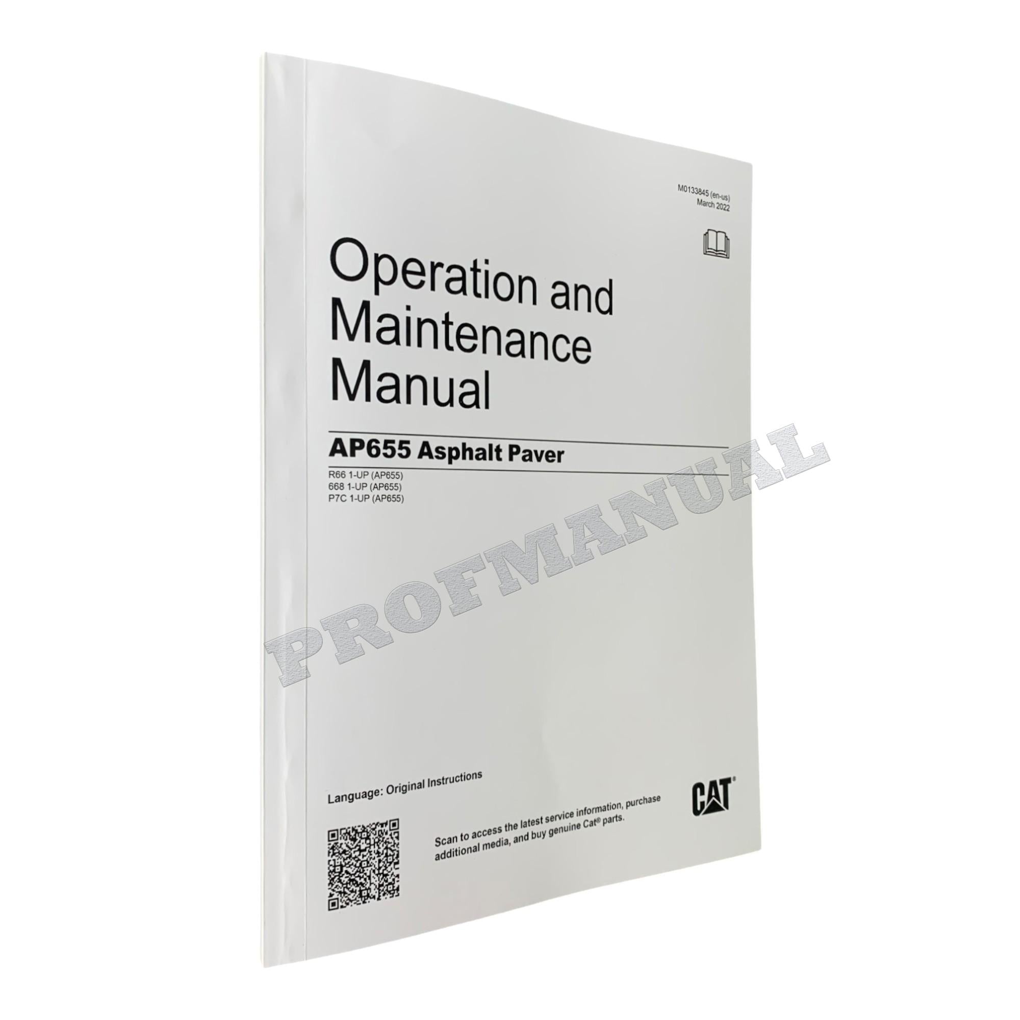 Caterpillar AP655 Asphalt Paver Operators Maintenance Manual