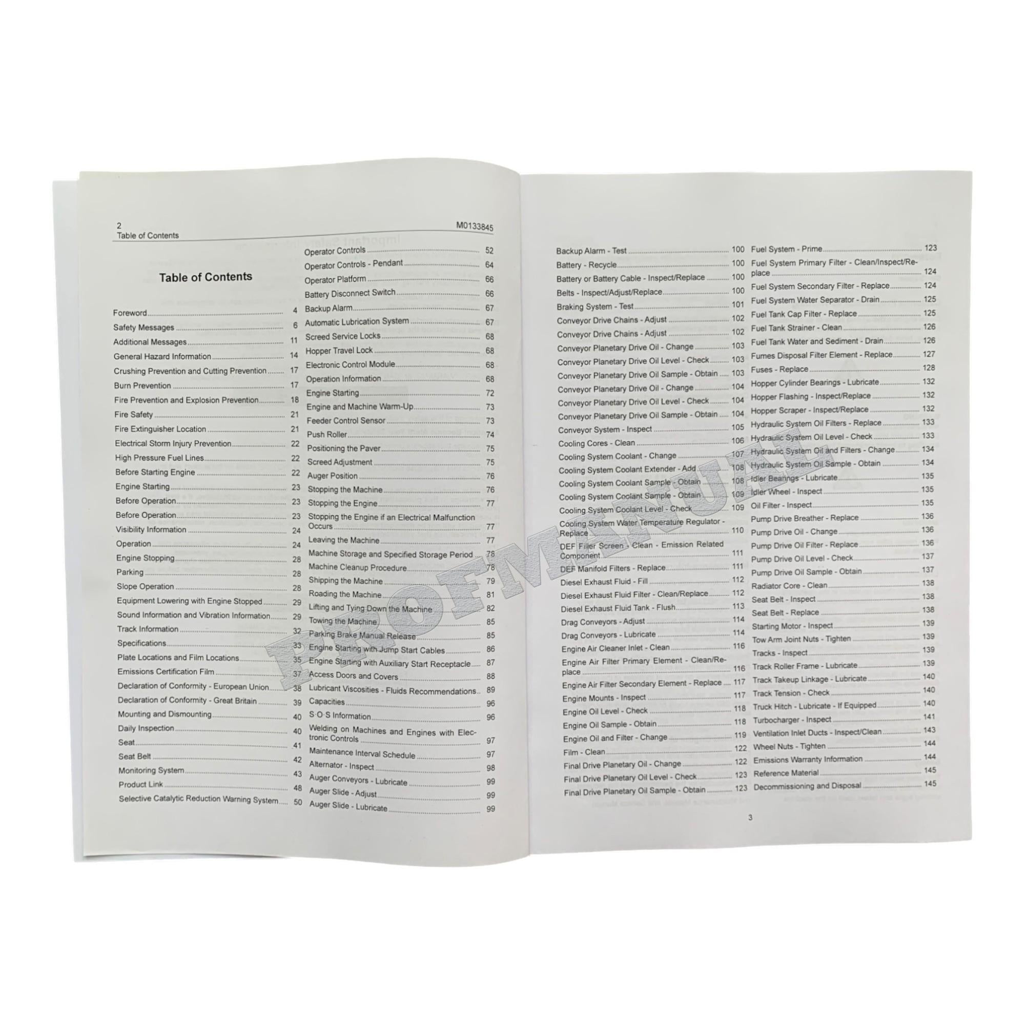 Caterpillar AP655 Asphalt Paver Operators Maintenance Manual