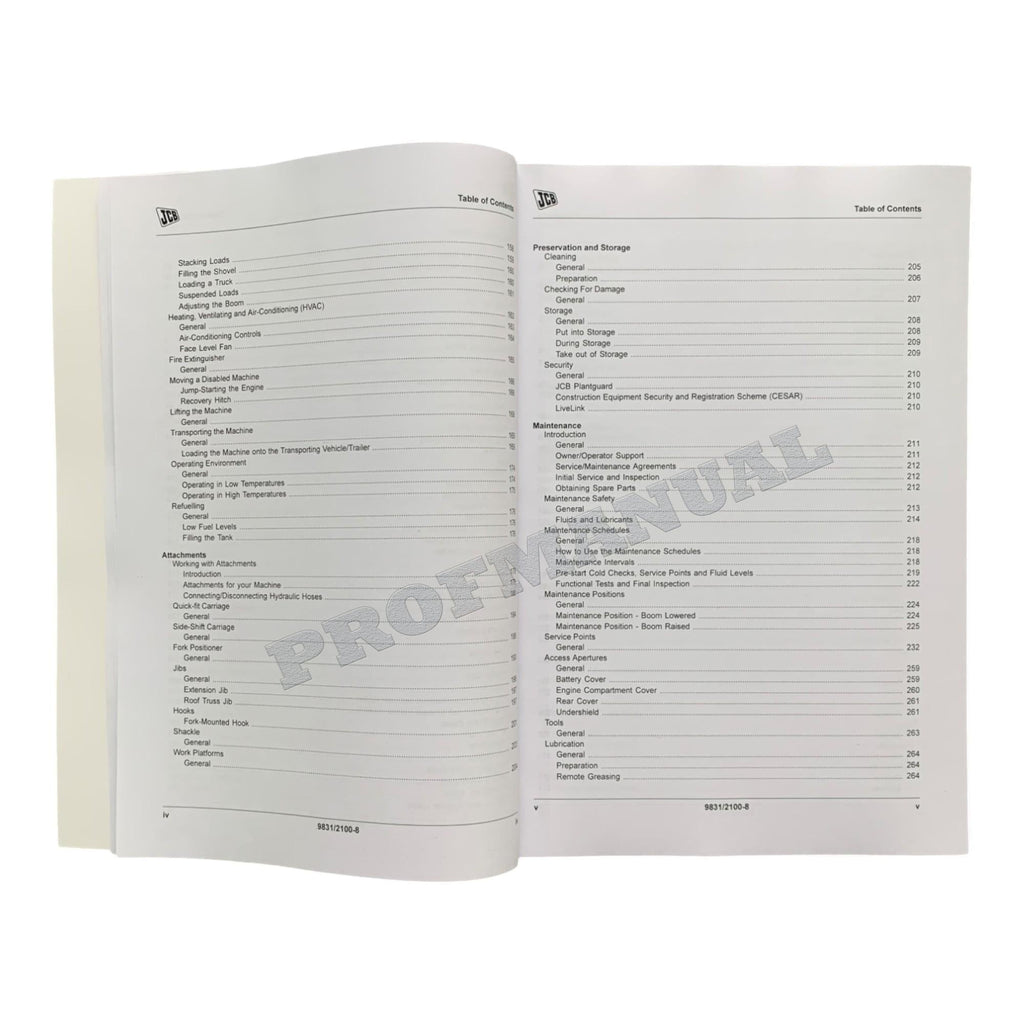 JCB 533-105 535-v125 535-v140 540-140 540-170 Telescopic Handler Operators Manual