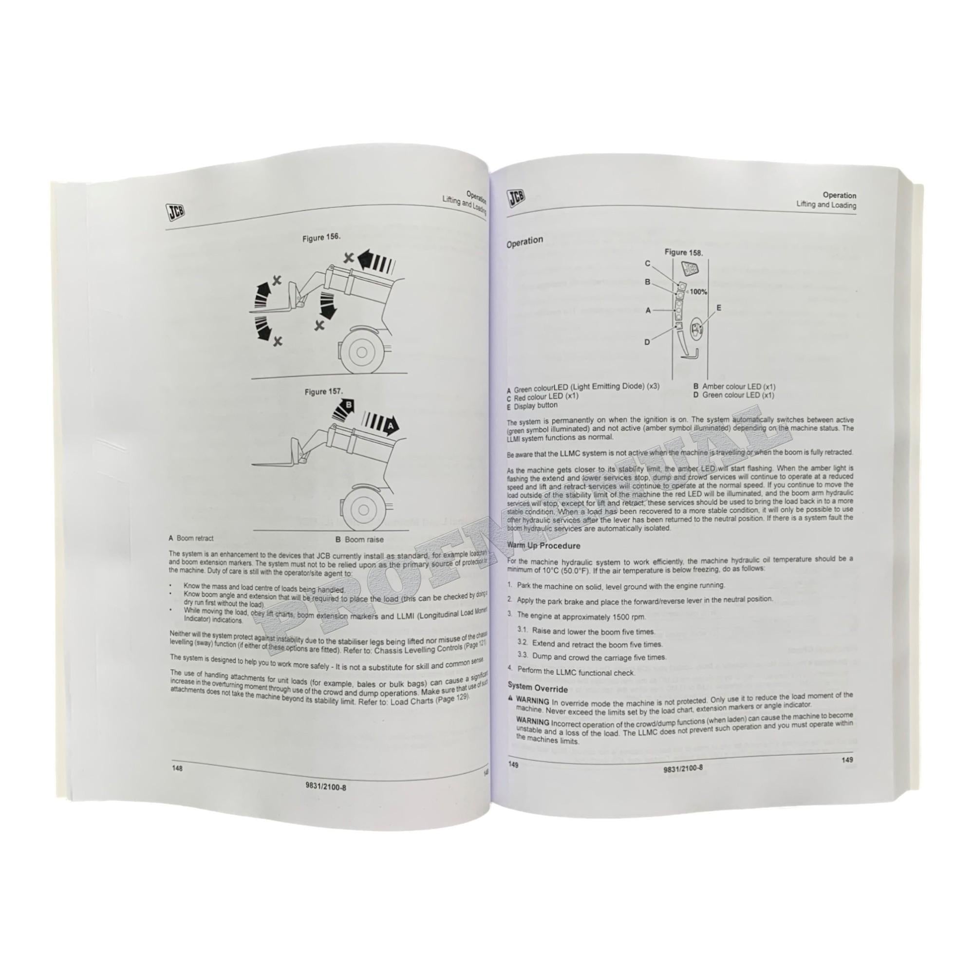 JCB 533-105 535-v125 535-v140 540-140 540-170 Telescopic Handler Operators Manual