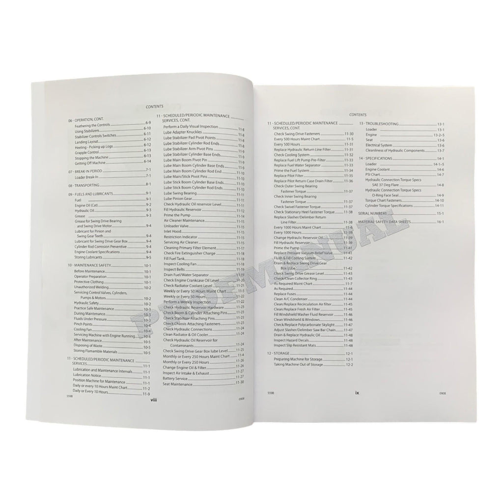 Caterpillar Cat 559B Tier 3 Knuckleboom Loader OPERATORS MAINTENANCE MANUAL