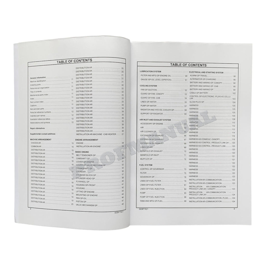 Caterpillar Cat 303E CR Mini Hydraulic Excavator Parts Catalog Manual SGE1-Up