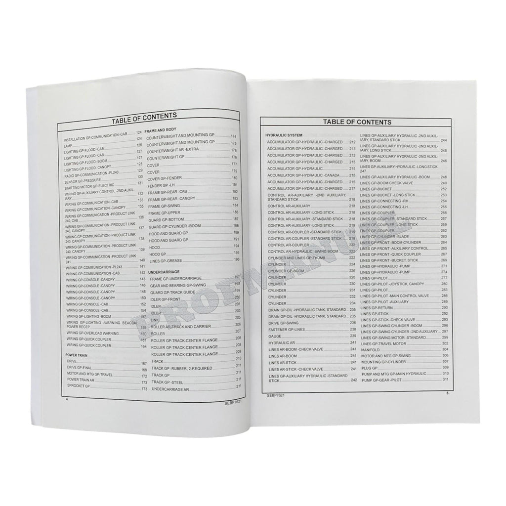 Caterpillar Cat 303E CR Mini Hydraulic Excavator Parts Catalog Manual SGE1-Up