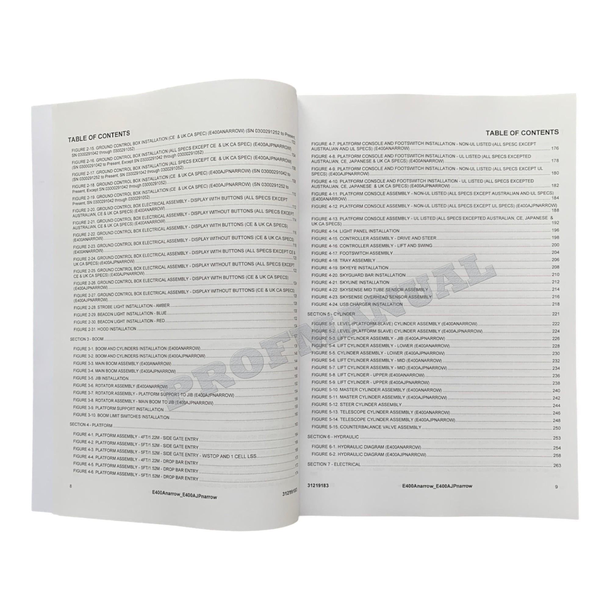 JLG E400AJPnarrow E400Anarrow Boom Lift Parts Catalog Manual 31219183
