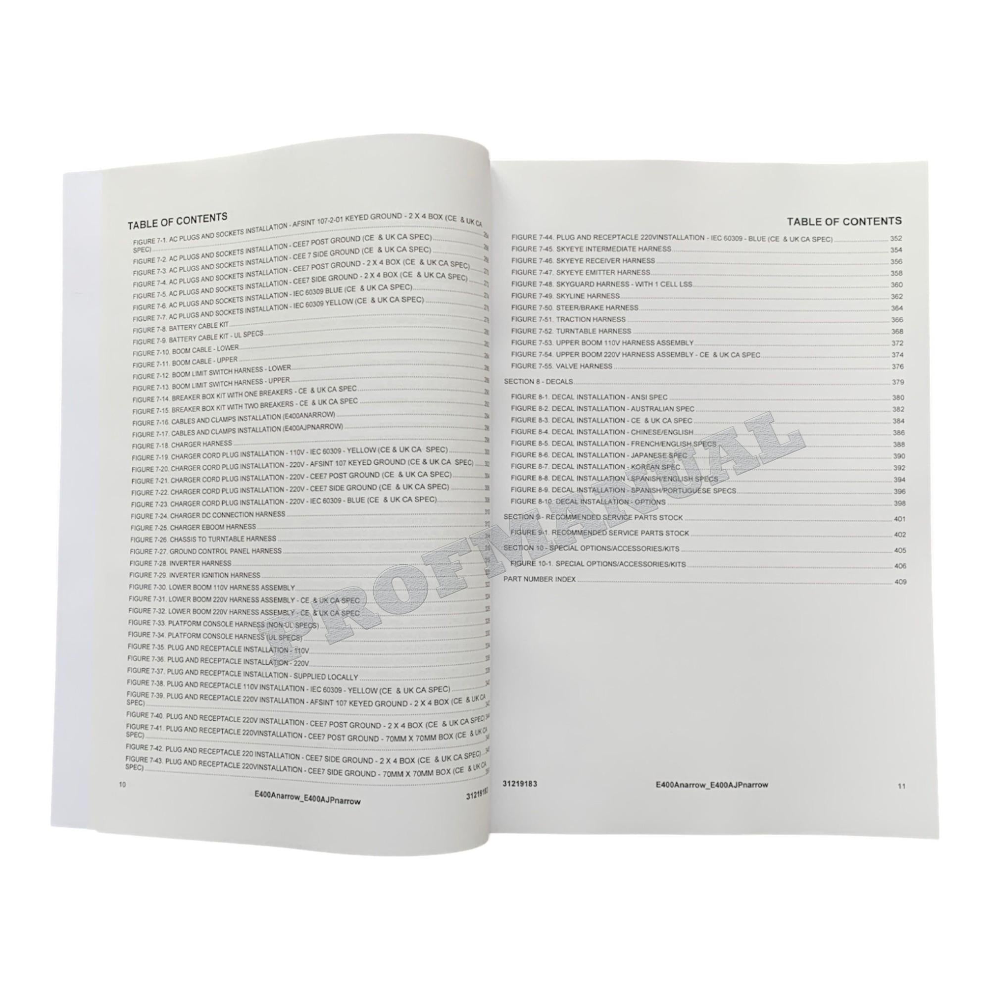 JLG E400AJPnarrow E400Anarrow Boom Lift Parts Catalog Manual 31219183