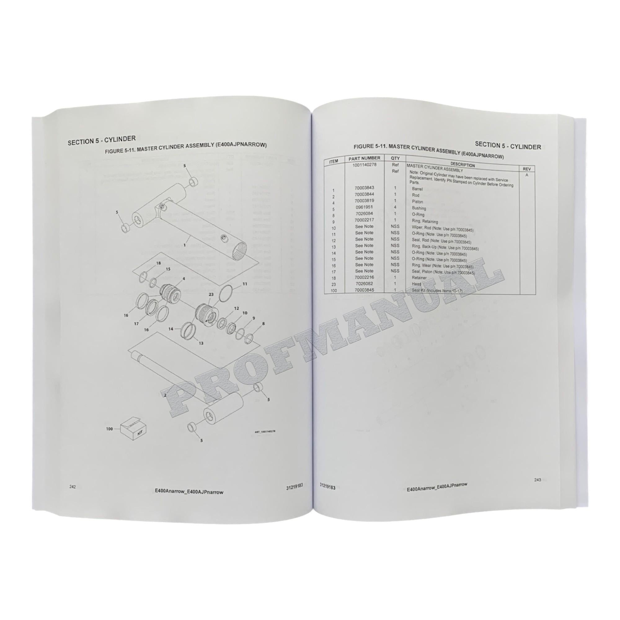 JLG E400AJPnarrow E400Anarrow Boom Lift Parts Catalog Manual 31219183