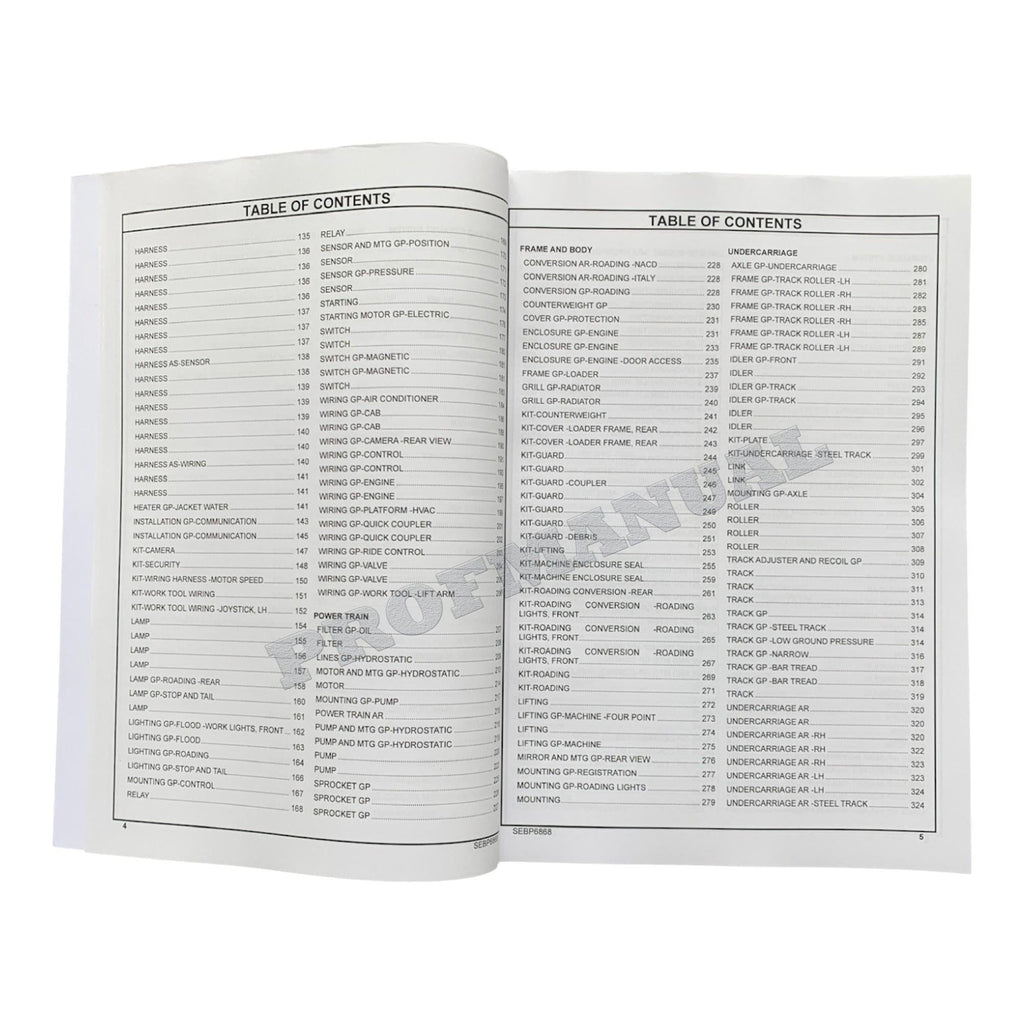 Caterpillar Cat 299D XHP Compact Track Loader Parts Catalog Manual