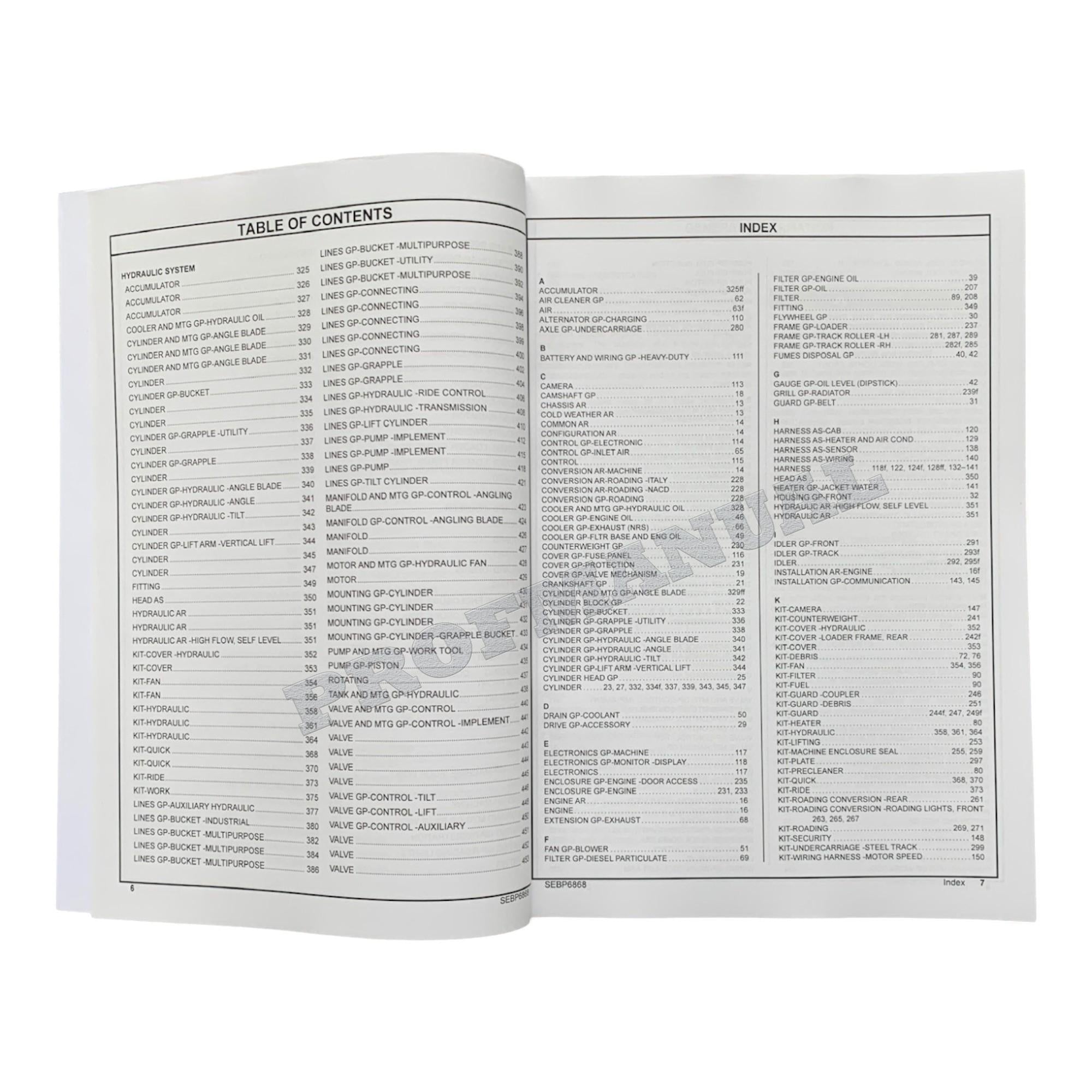 Caterpillar Cat 299D XHP Compact Track Loader Parts Catalog Manual