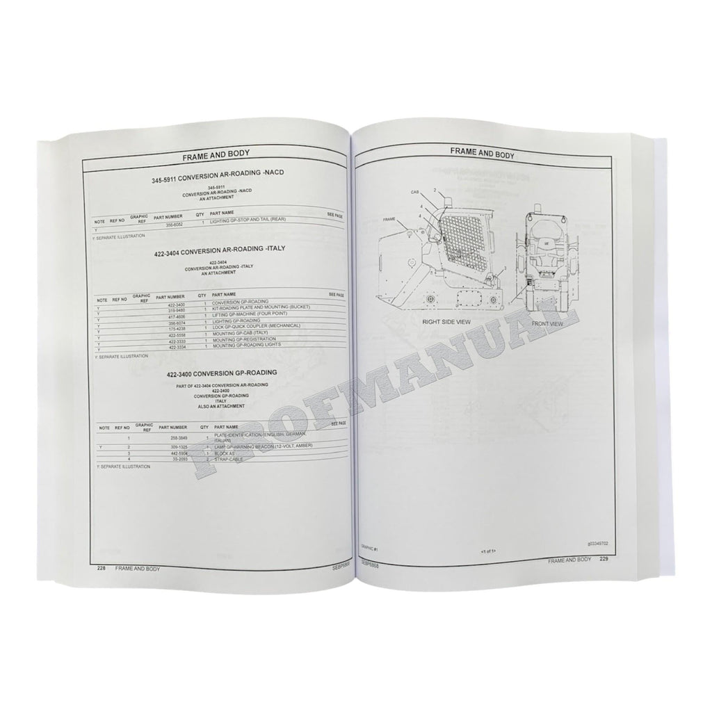 Caterpillar Cat 299D XHP Compact Track Loader Parts Catalog Manual
