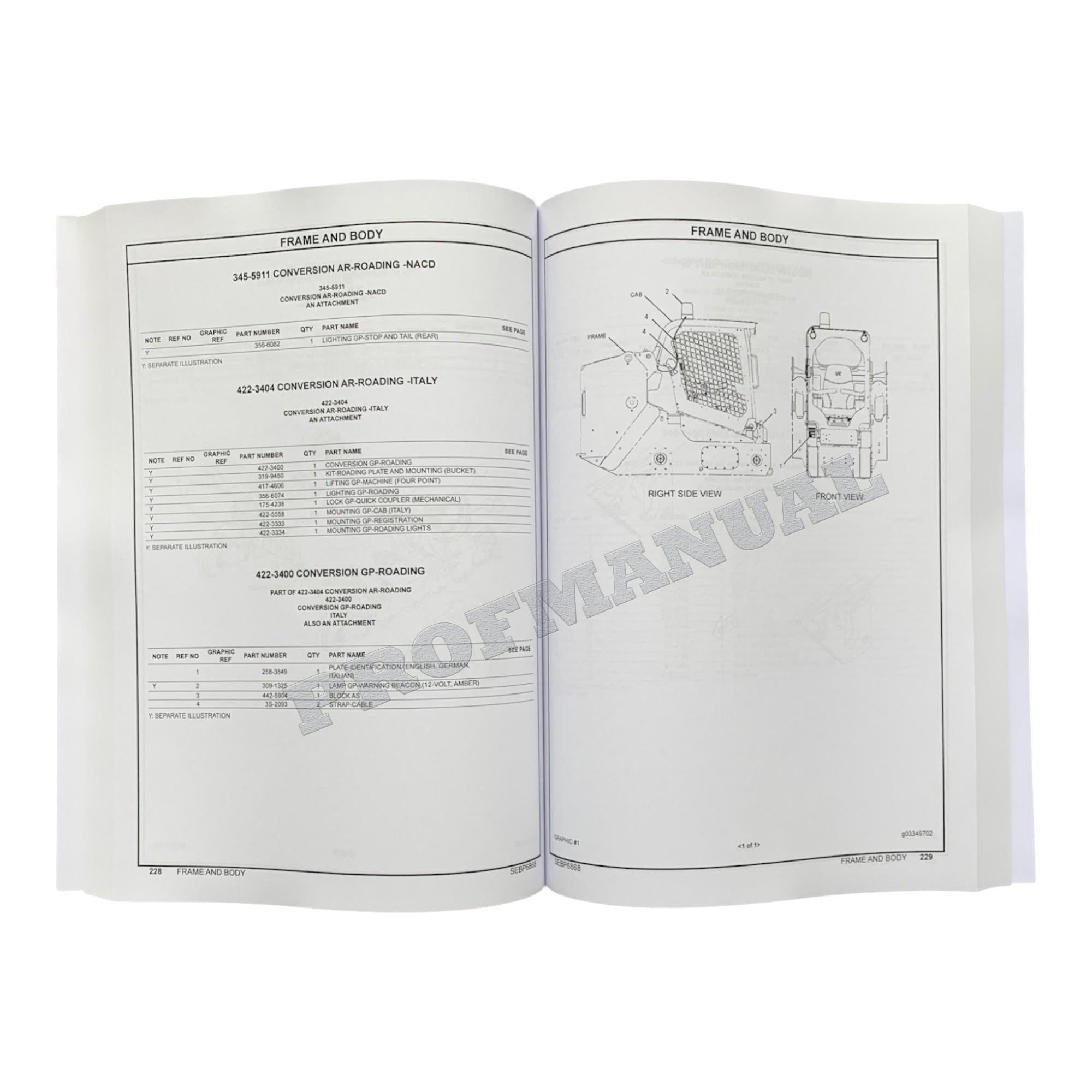 Caterpillar Cat 299D XHP Compact Track Loader Parts Catalog Manual