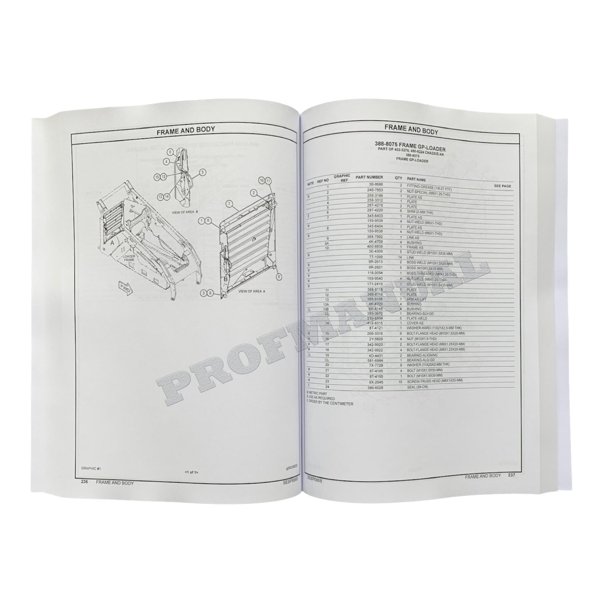 Caterpillar Cat 299D XHP Compact Track Loader Parts Catalog Manual