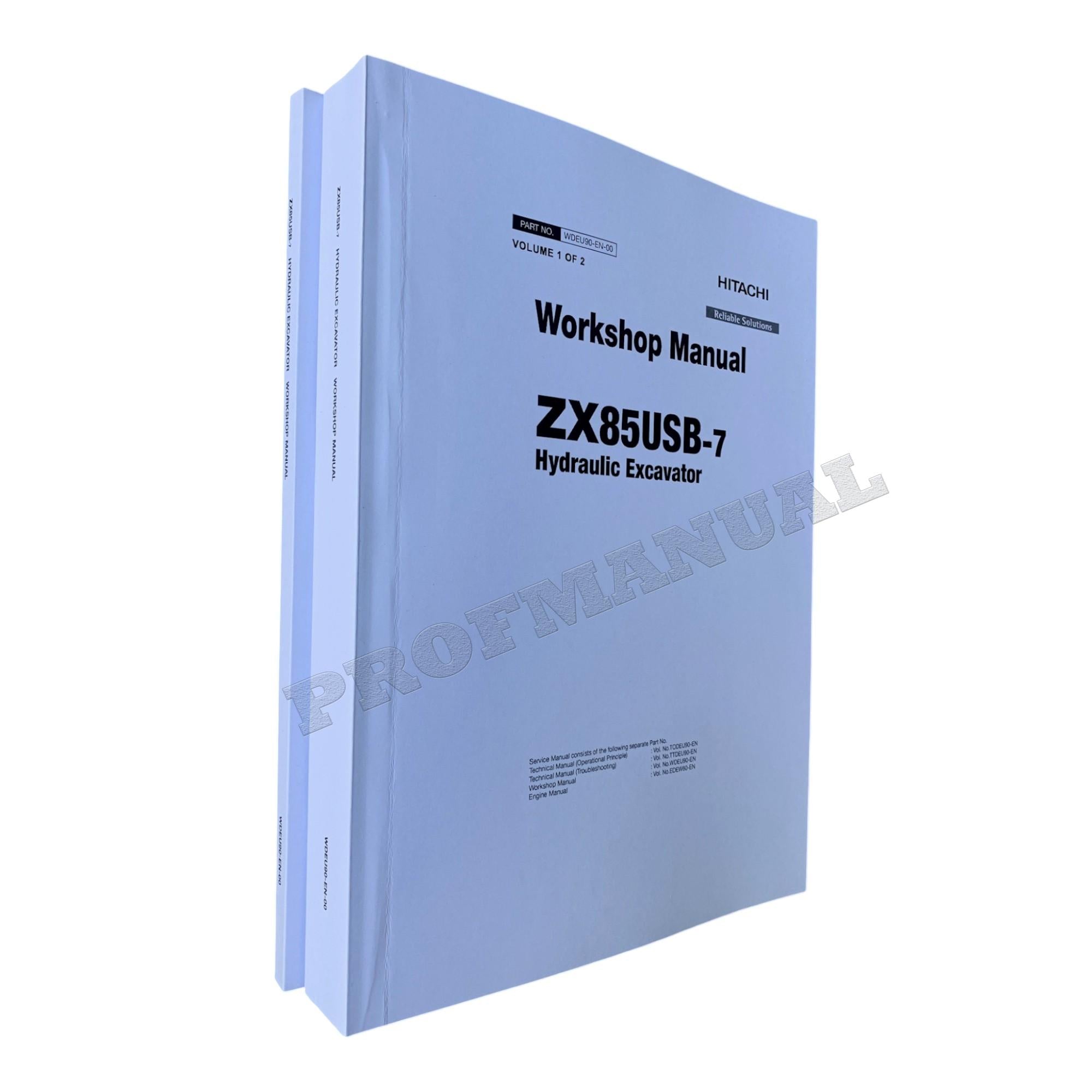 HITACHI ZAXIS ZX85USB-7 Excavator Workshop Service Manual WDEU90-EN-00