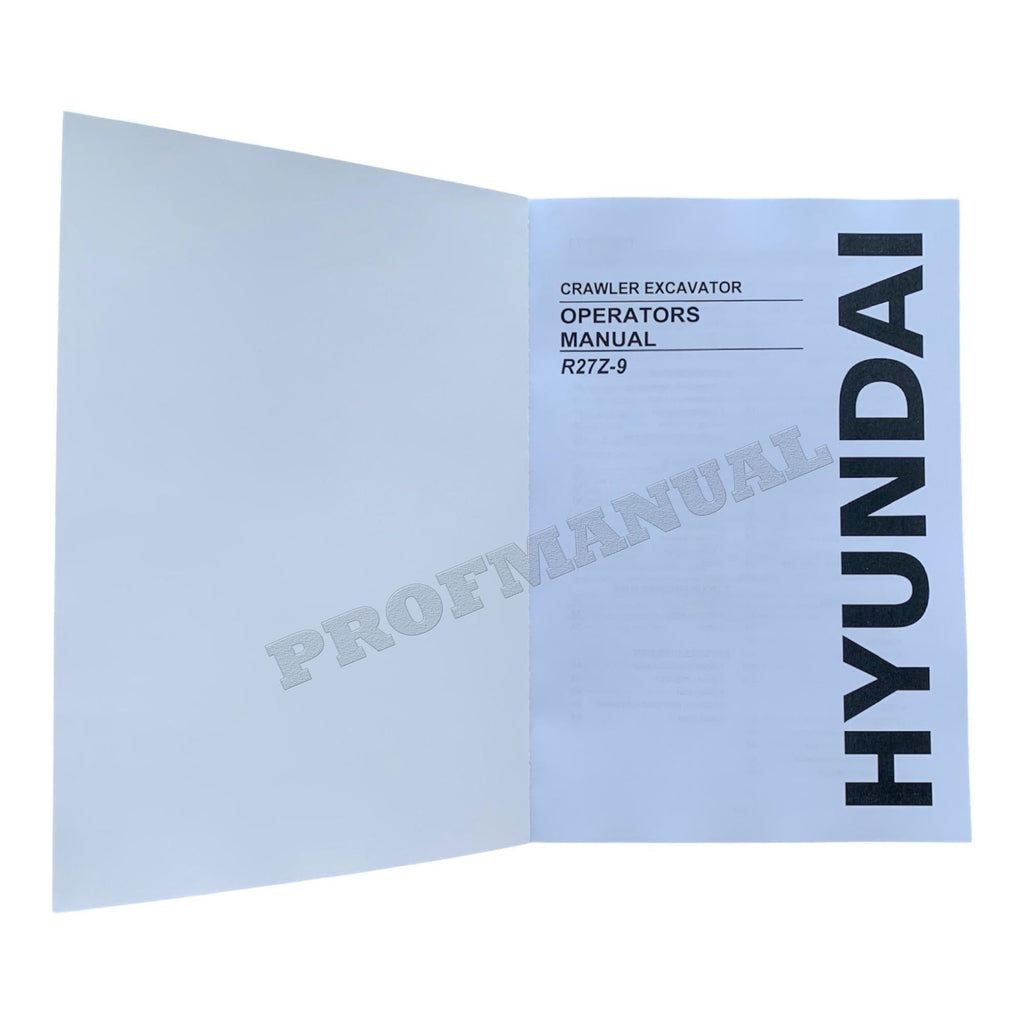 Manual de mantenimiento del operador de la excavadora sobre cadenas Hyundai R27Z-9