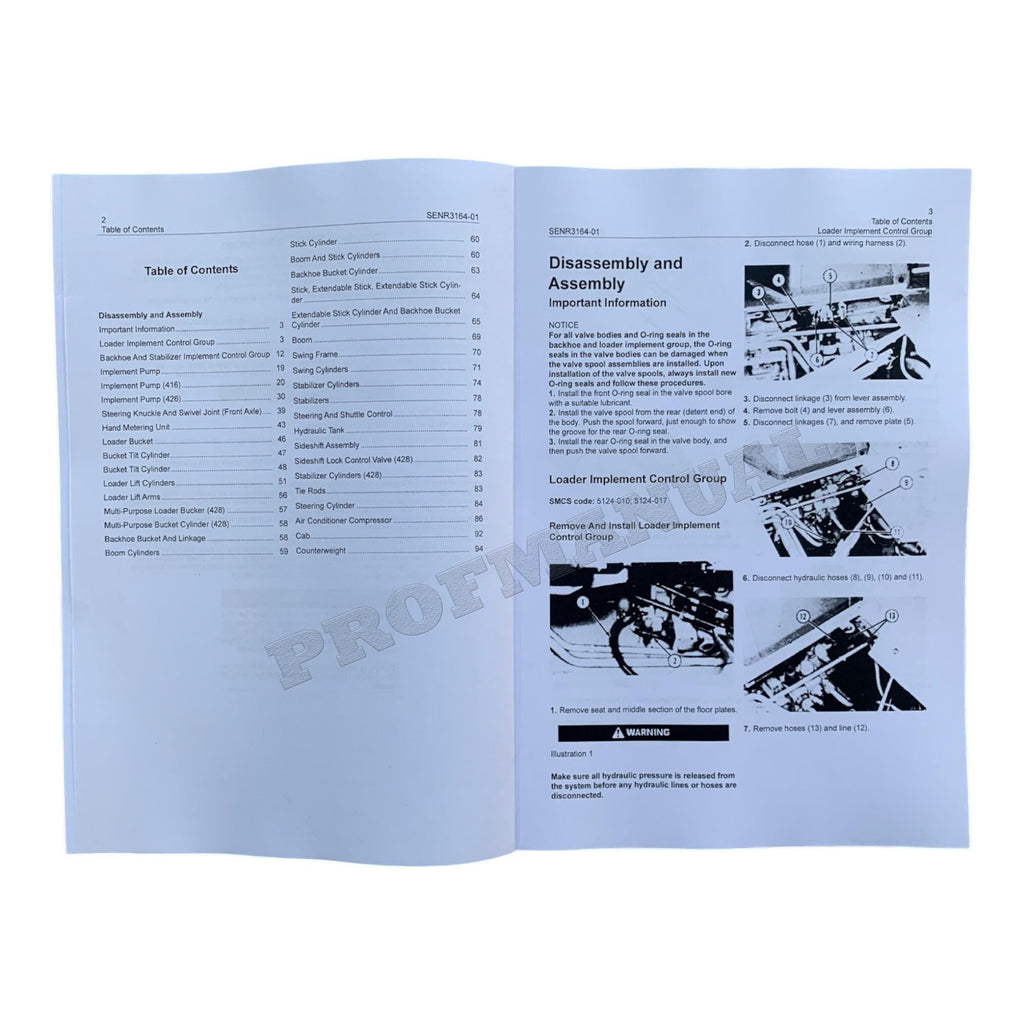 Caterpillar 416 426 436 428 438 BACKHOE LOADER VEHICLE Sys Manual Disassem Assem