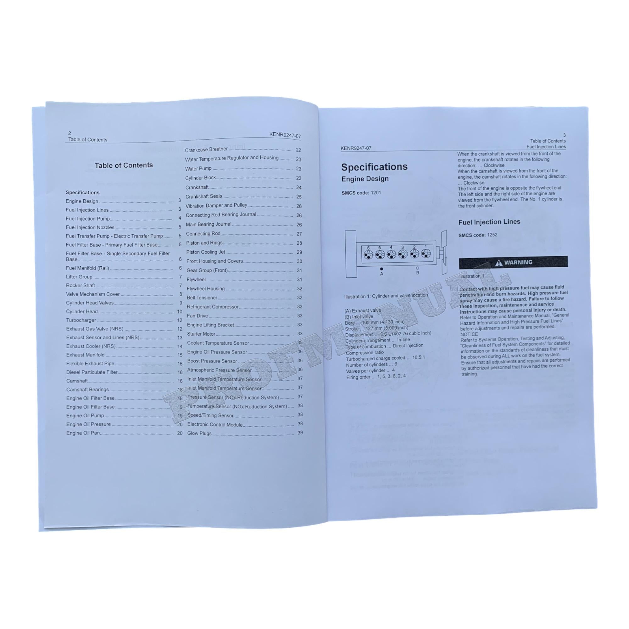 Caterpillar C6.6 C4.4 Engine Operation Testing Adjusting FULL Service Manual *Send Serial#