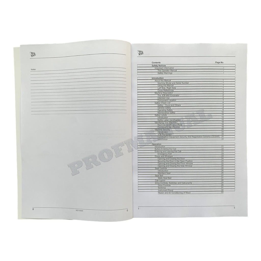 JCB 8065 RTS ISUZU ENGINE Midi Excavator Operators Manual 9821_6900