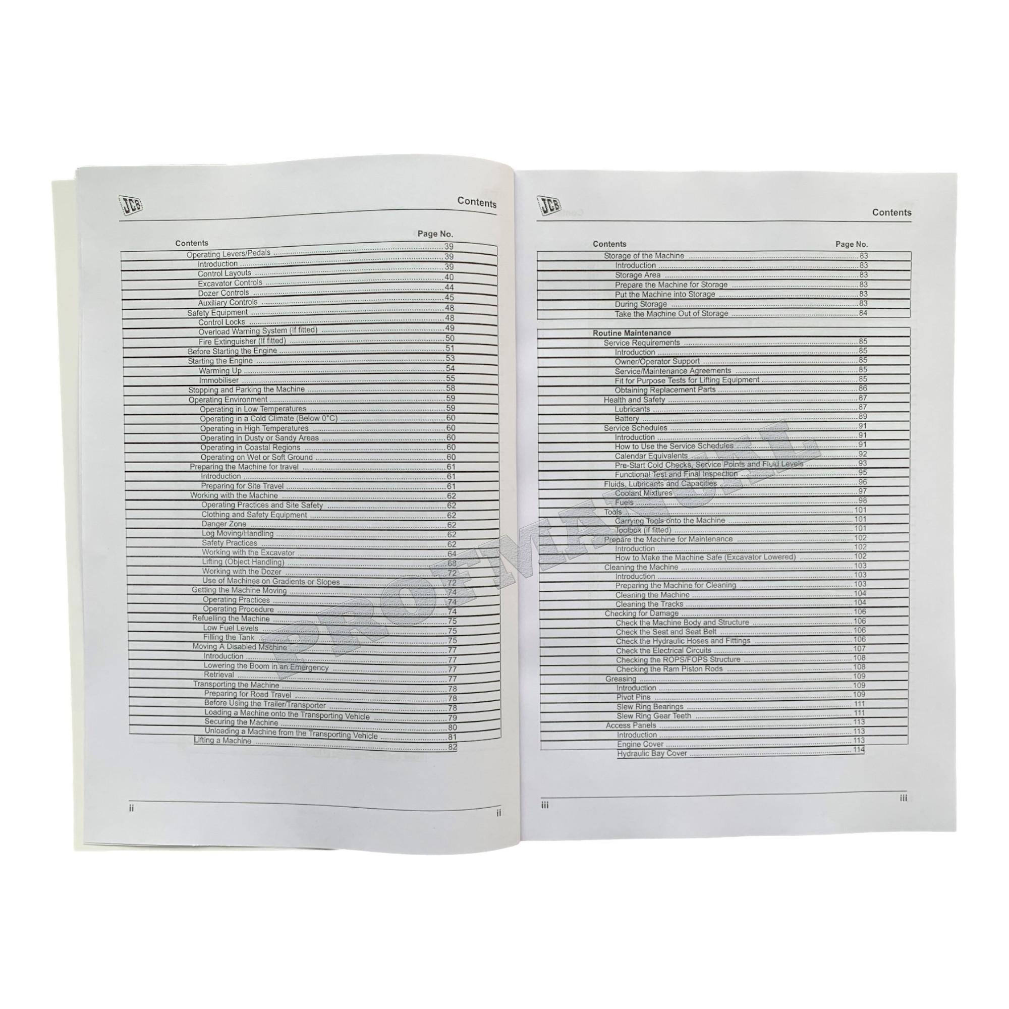 JCB 8065 RTS ISUZU ENGINE Midi Excavator Operators Manual 9821_6900