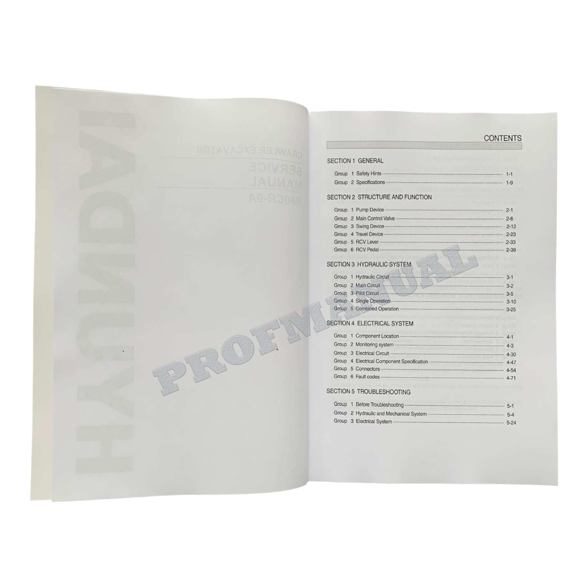 Hyundai R80CR-9A CRAWLER EXCAVATOR Hardcover Repair Service Manual