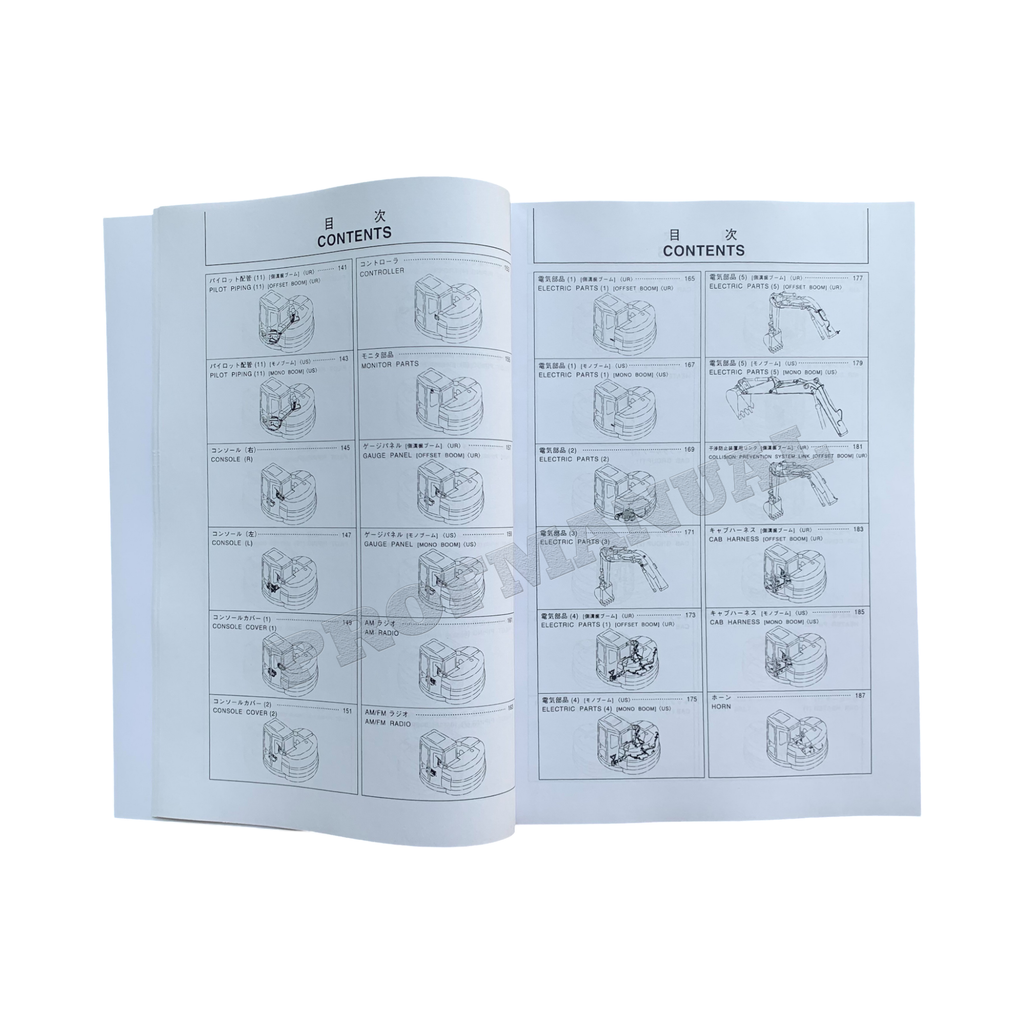 Manual del catálogo de piezas de la excavadora Hitachi EX135UR-5 EX135US-5 EX140US-5