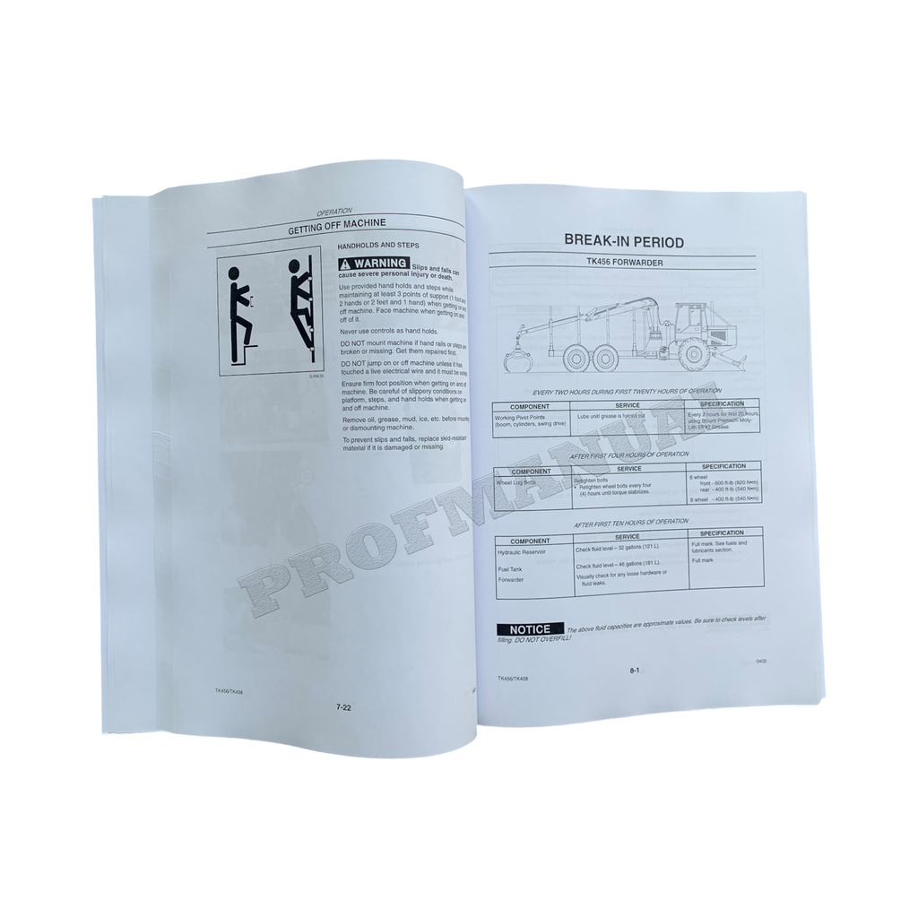 Caterpillar Cat TK456 TK458 Forwarder OPERATORS MAINTENANCE MANUAL