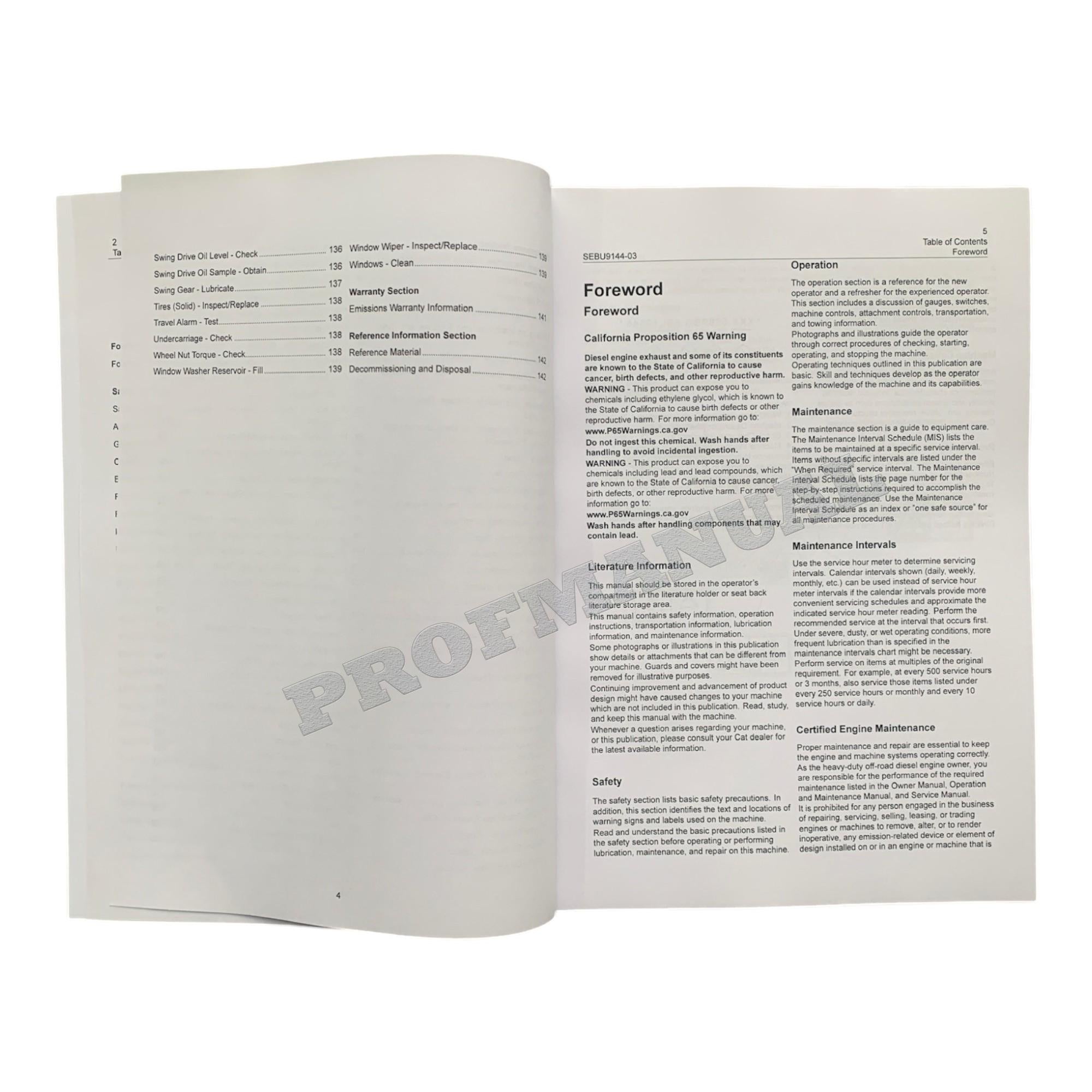 Caterpillar MH3059 Material Handler Operators Maintenance Manual
