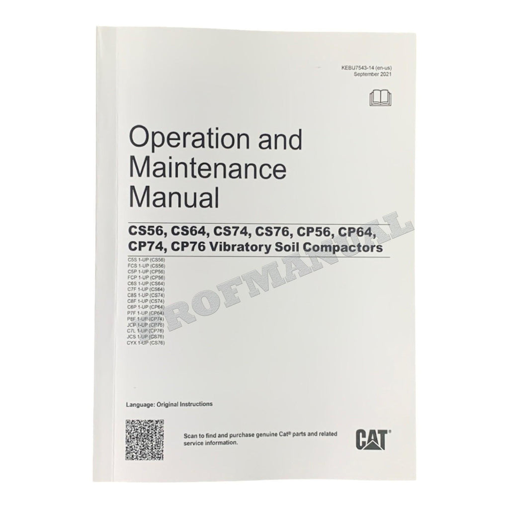Caterpillar CP56 CP64 CP74 CP76 Vibratory Compactor Operators Maintenance Manual