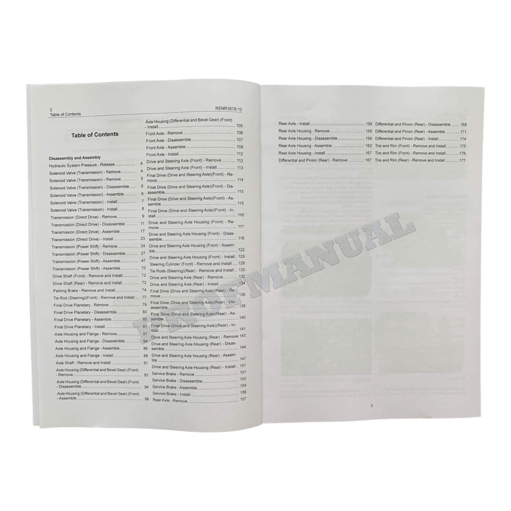 Caterpillar 430D 432D 438D 442D Loader Power Train Manual Disassembly Assembly