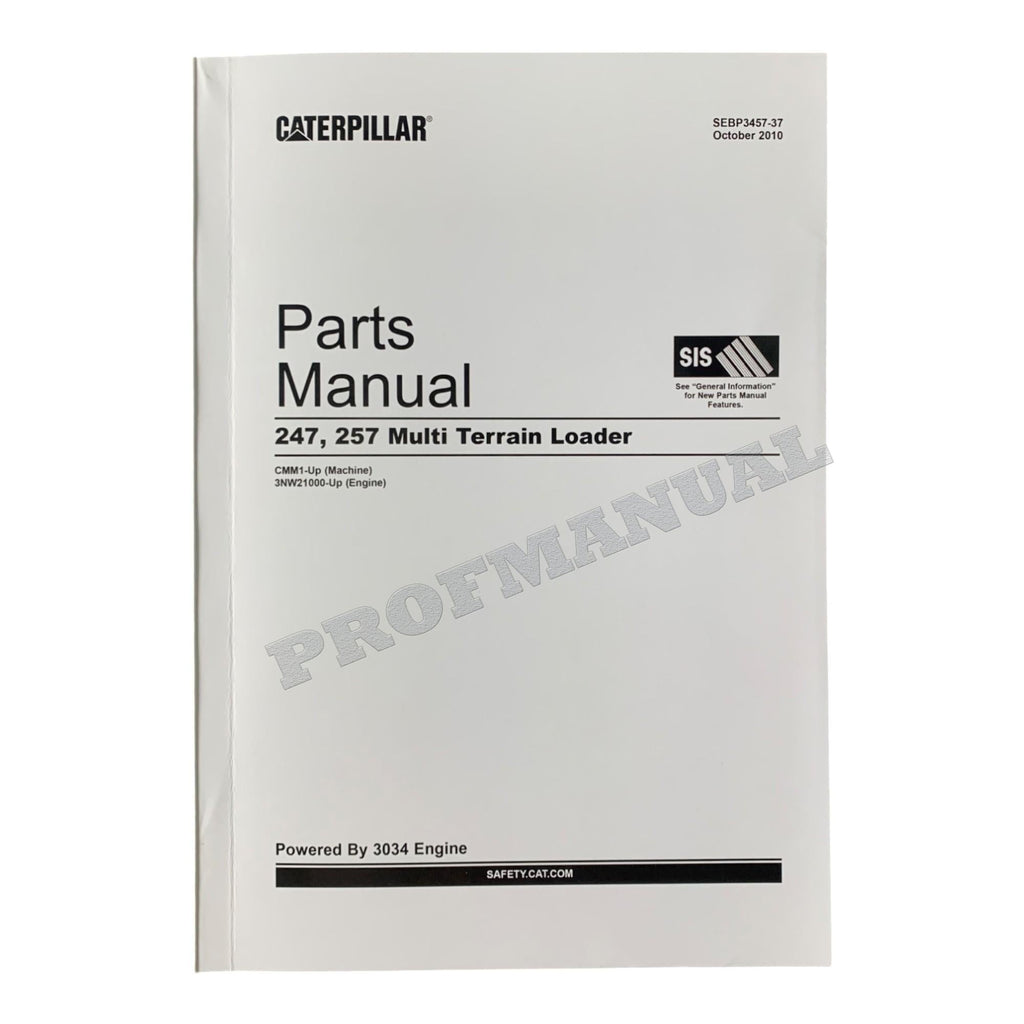 Caterpillar Cat 247 257 Multi Terrain Loader Parts Catalog Manual SN CMM1-UP 3NW1-Up