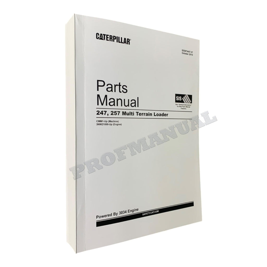 Caterpillar Cat 247 257 Multi Terrain Loader Parts Catalog Manual SN CMM1-UP 3NW1-Up