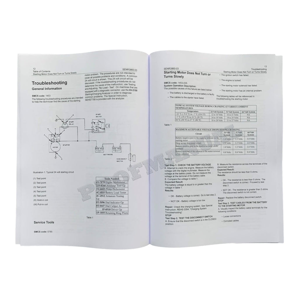 Caterpillar Cat Starting Motor Delco 50-MT Disassembly Assembly Service Manual