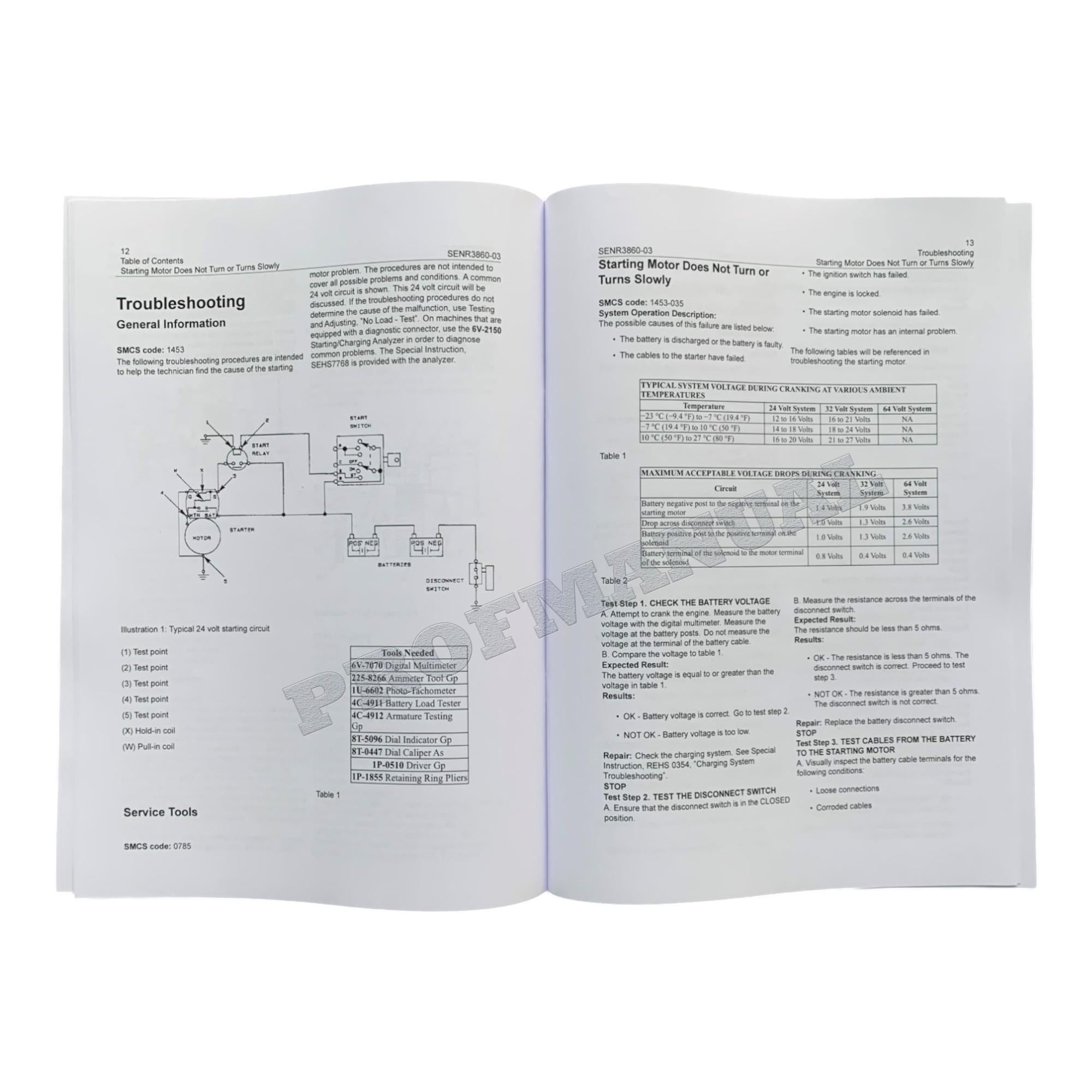 Caterpillar Cat Starting Motor Delco 50-MT Disassembly Assembly Service Manual