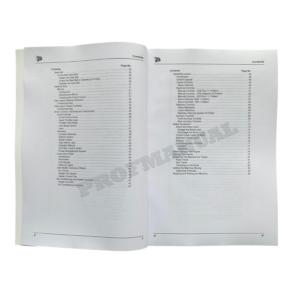 JCB 1CX 1CXWS 1CXT STANDARD-TIER 3 BACKHOE LOADER Operators Manual