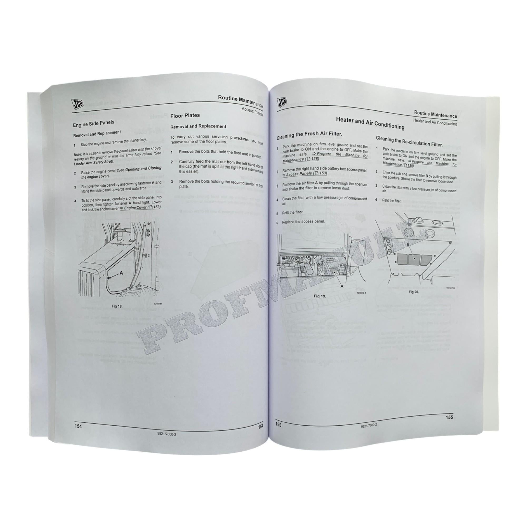 JCB 1CX 1CXWS 1CXT STANDARD-TIER 3 BACKHOE LOADER Operators Manual