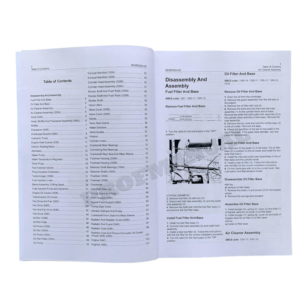 Caterpillar CAT 3304 3306 VEHICULAR ENGINE Manual Disassembly Assembly