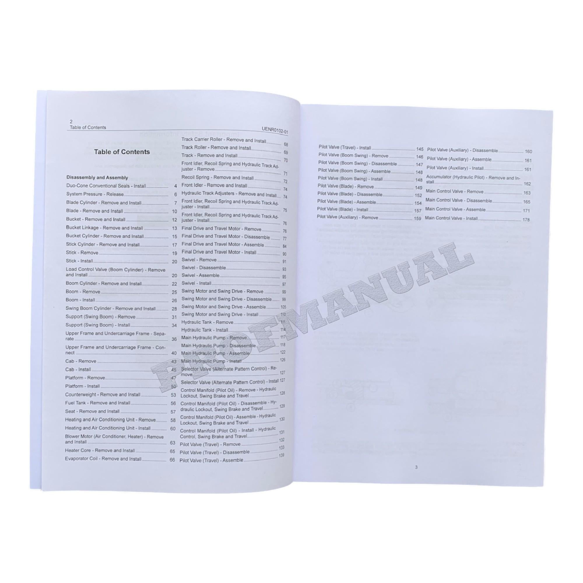 Caterpillar 305D CR 305.5D CR Excavator Service Manual Disassem Assem