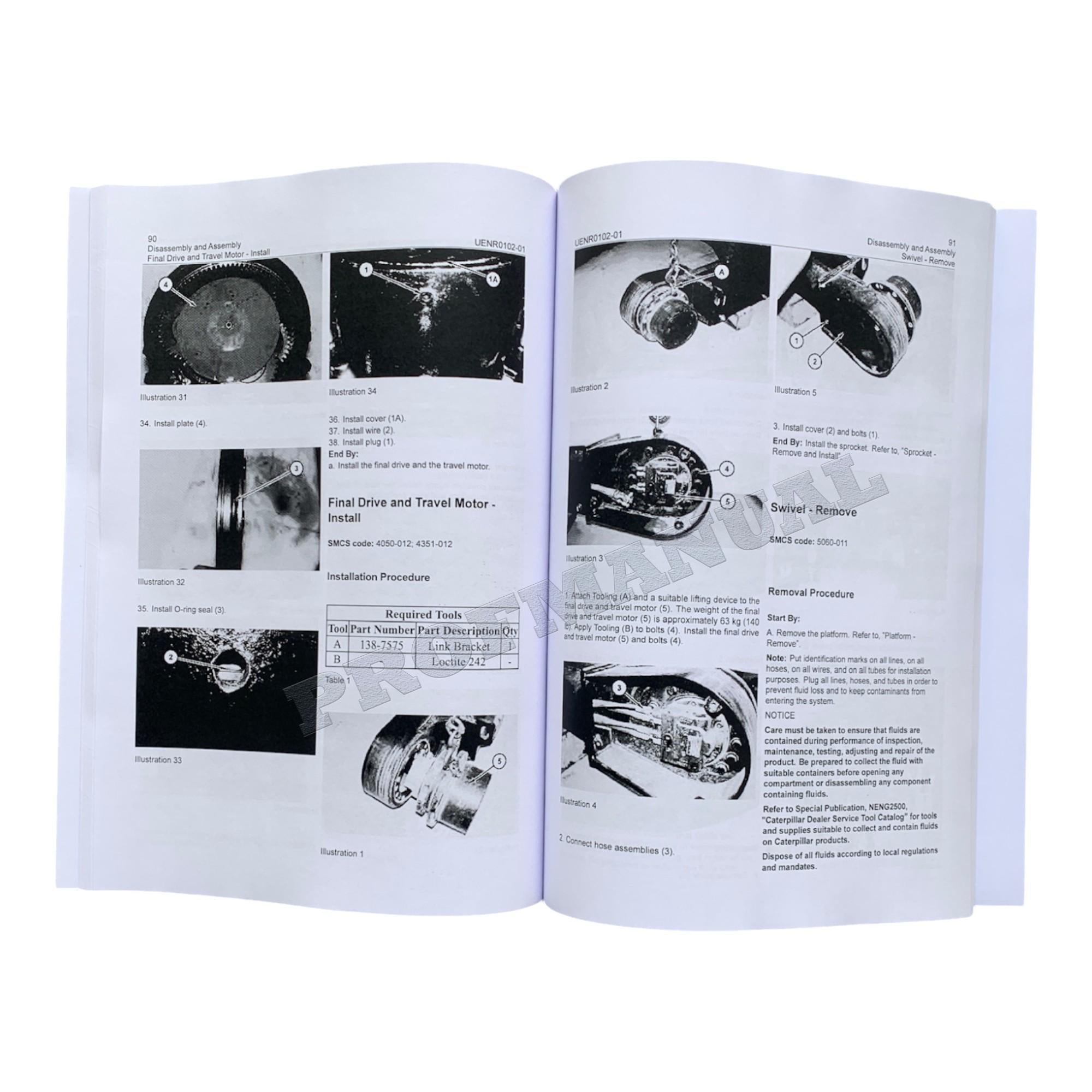 Caterpillar 305D CR 305.5D CR Excavator Service Manual Disassem Assem