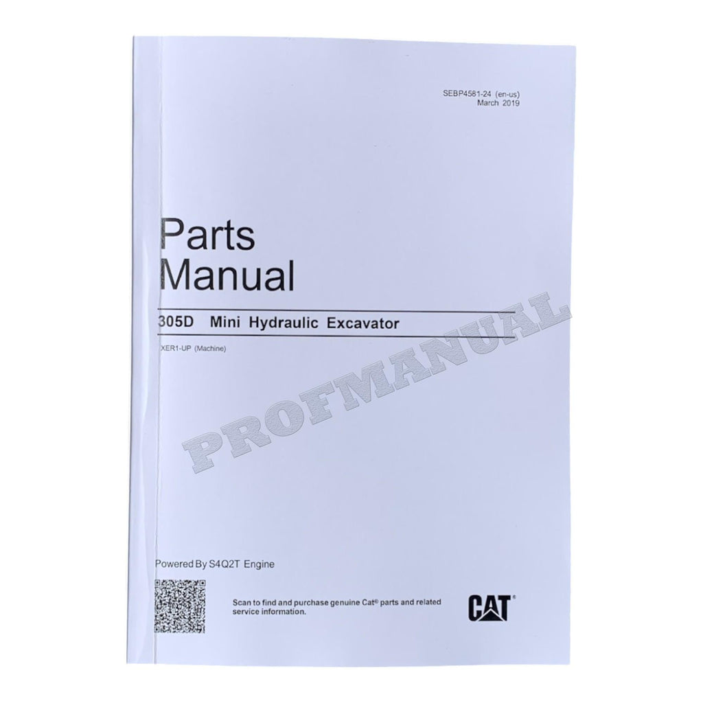Caterpillar Cat 305D Mini Hydraulic Excavator Parts Catalog Manual