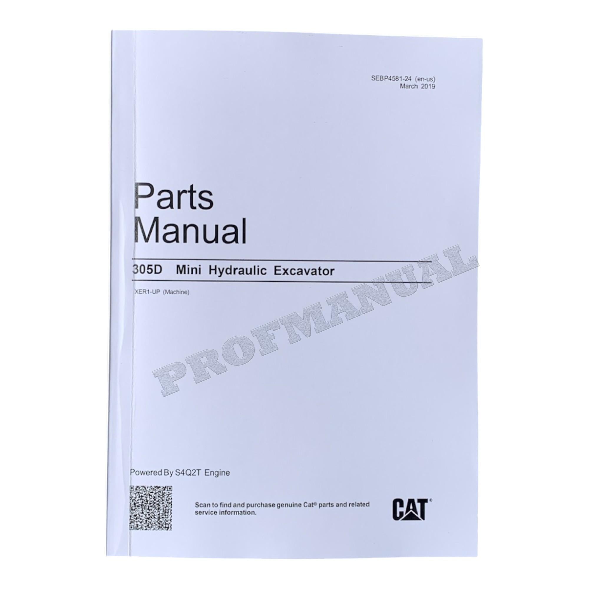 Caterpillar Cat 305D Mini Hydraulic Excavator Parts Catalog Manual
