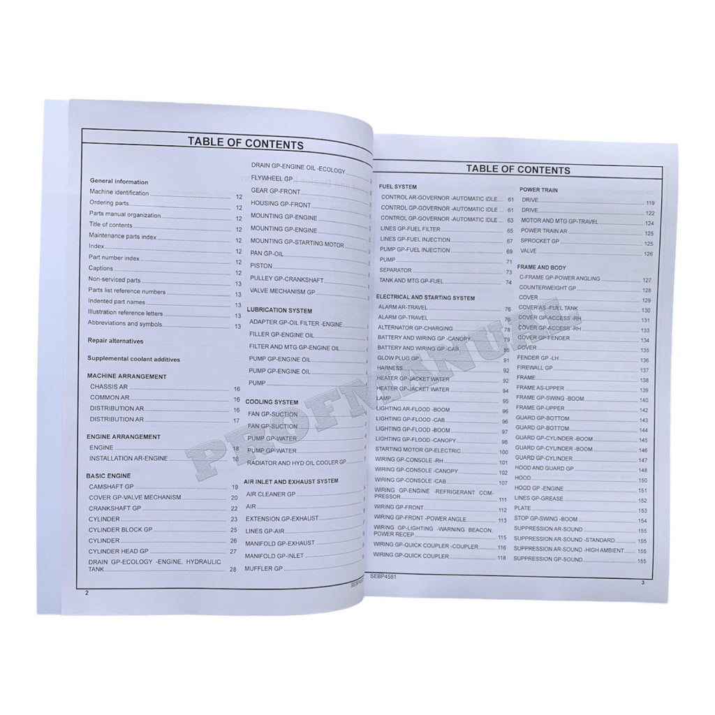 Caterpillar Cat 305D Mini Hydraulic Excavator Parts Catalog Manual