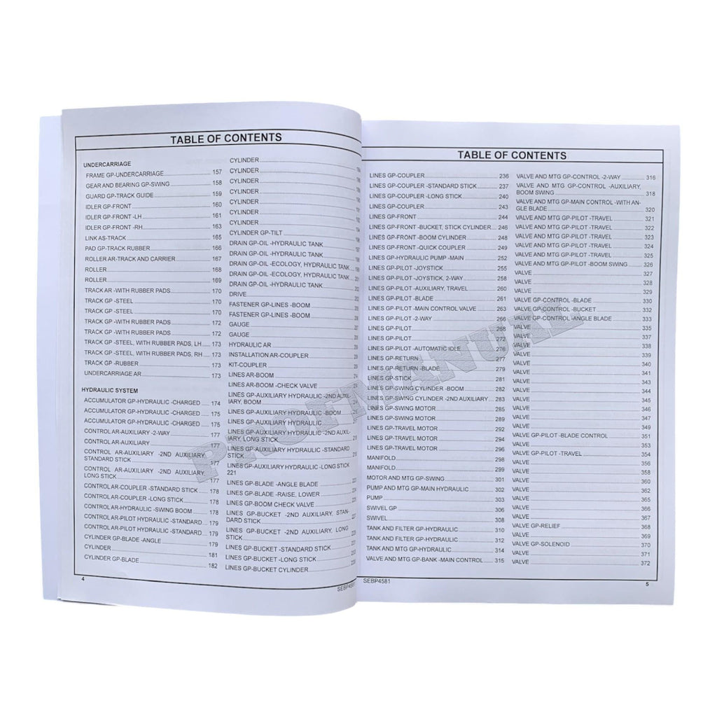 Caterpillar Cat 305D Mini Hydraulic Excavator Parts Catalog Manual