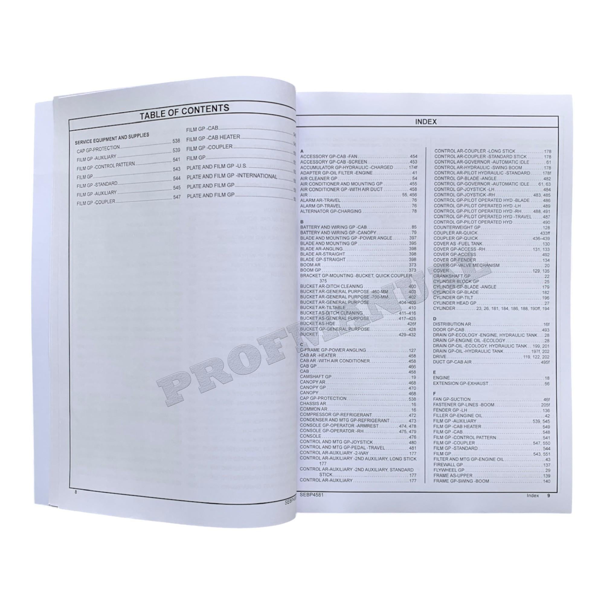 Caterpillar Cat 305D Mini Hydraulic Excavator Parts Catalog Manual