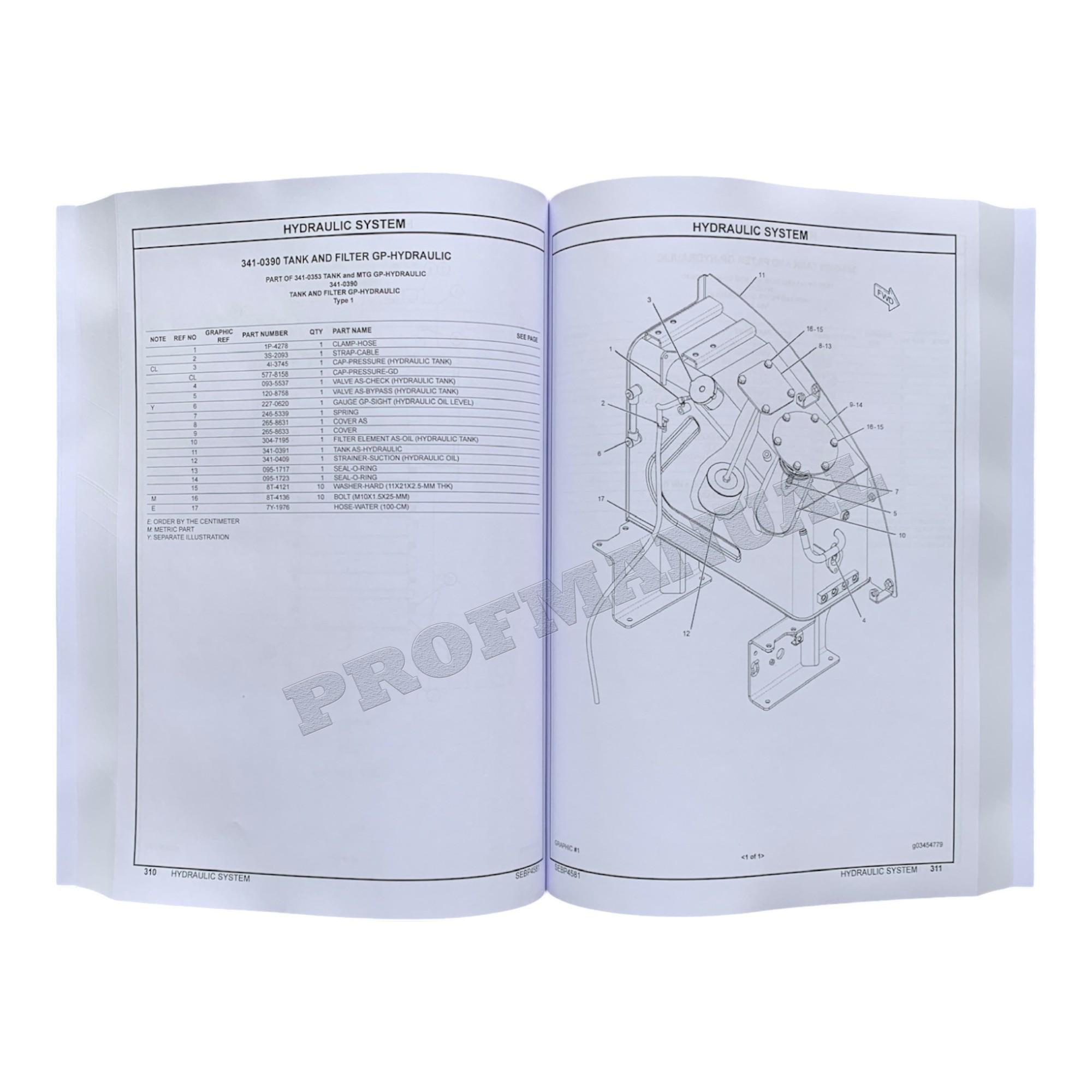 Caterpillar Cat 305D Mini Hydraulic Excavator Parts Catalog Manual
