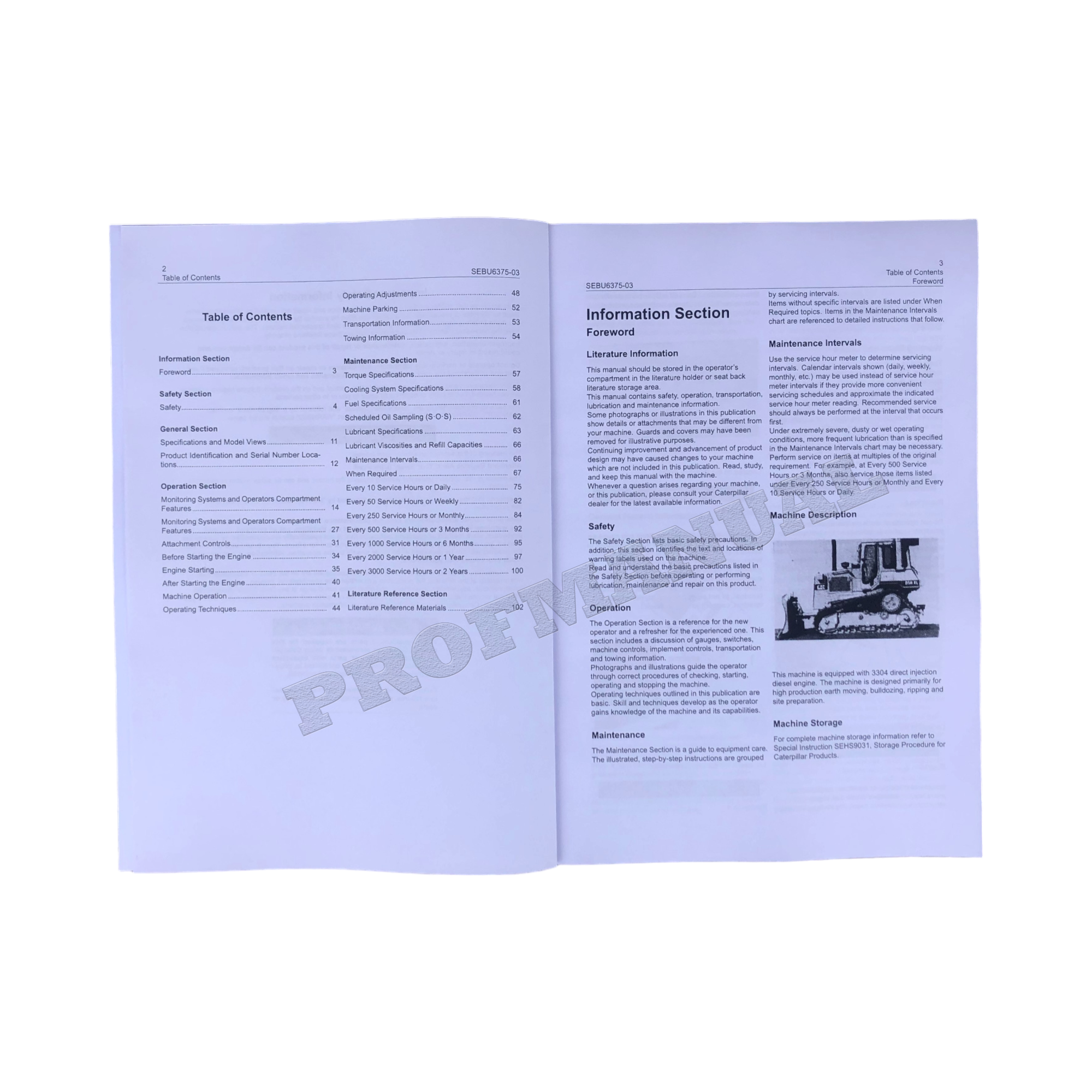 Caterpillar D5H D5H LGP D5H XL Series II Track Type Tractor Operators manual