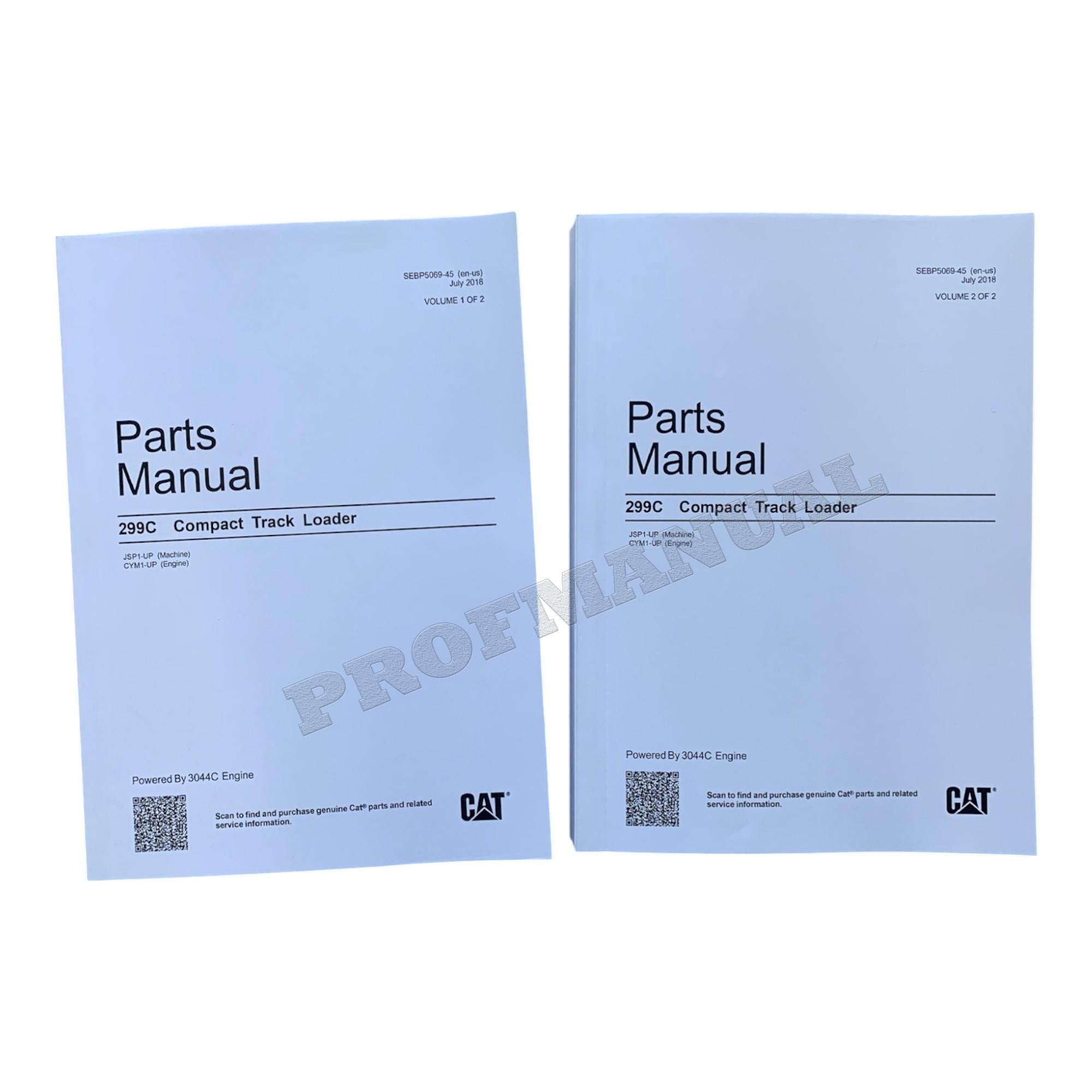 Caterpillar Cat 299C Compact Track Loader Parts Catalog Manual