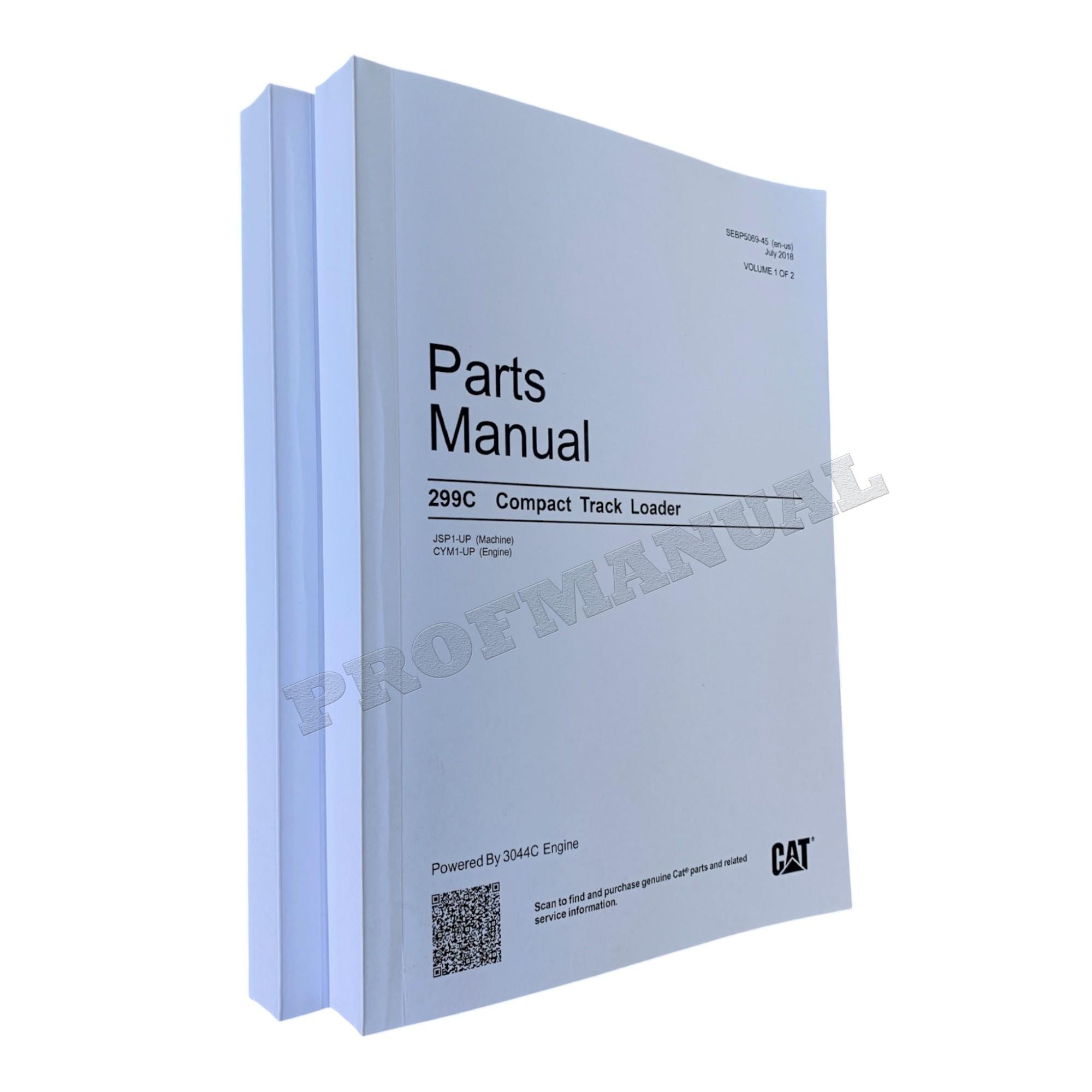 Caterpillar Cat 299C Compact Track Loader Parts Catalog Manual