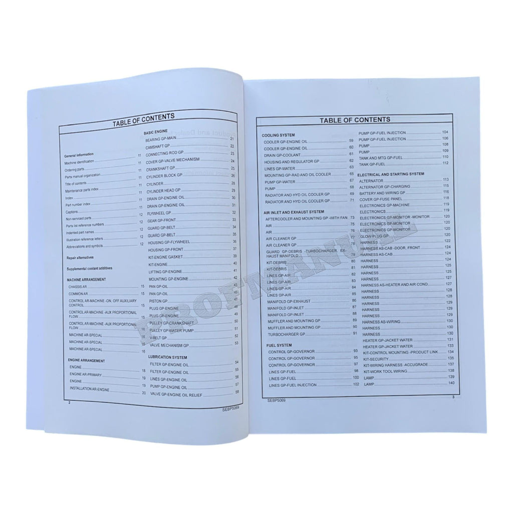 Caterpillar Cat 299C Compact Track Loader Parts Catalog Manual